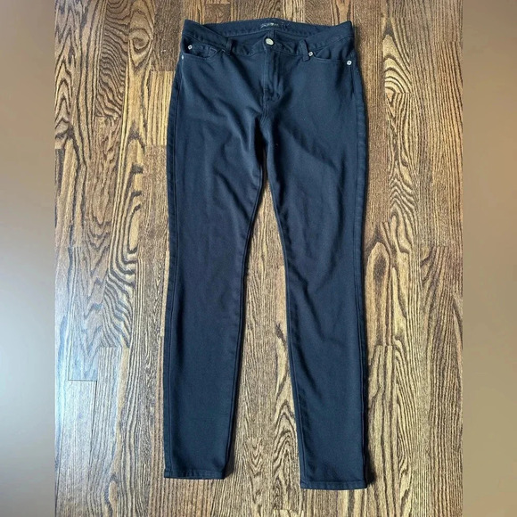7 For All Mankind Women’s Black Skinny Stretch Pants Mid Rise Size 29 - Picture 2 of 10